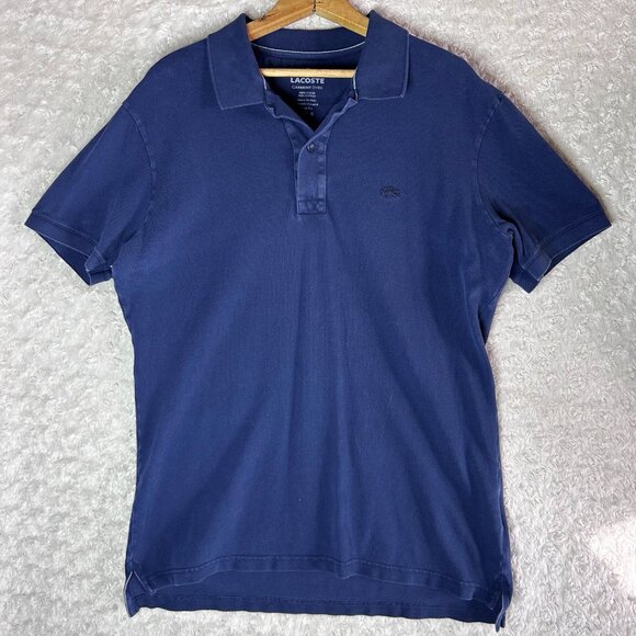 Lacoste Slim Fit‎ Men's Navy Blue Polo Garment Dyed Size 6 - Picture 1 of 4